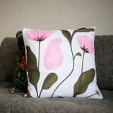 Pink Florals Square Canvas Cushion