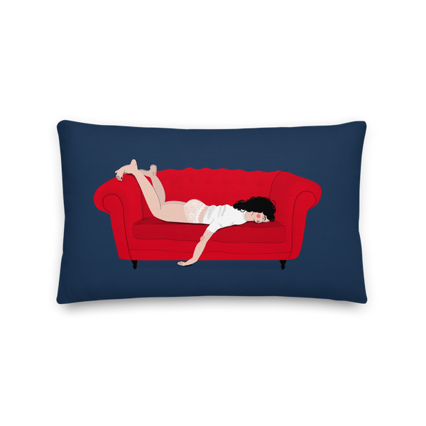 Couch Woman Rectangular Canvas Cushion