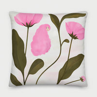 Pink Florals Square Canvas Cushion
