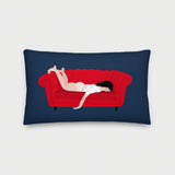 Couch Woman Rectangular Canvas Cushion